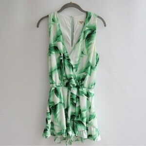 Show Me Your Mumu Womens Size Small Riri Green Tropical Floral Print Romper